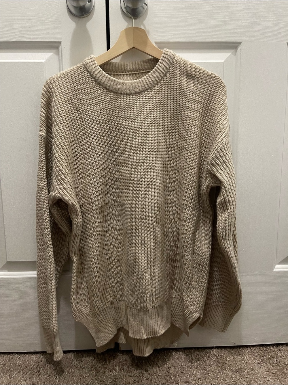 Men's Classic Crewneck Sweater in Beige